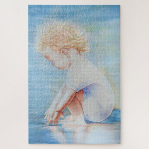 Memories of You - watercolor child painting Jigsaw Puzzle
