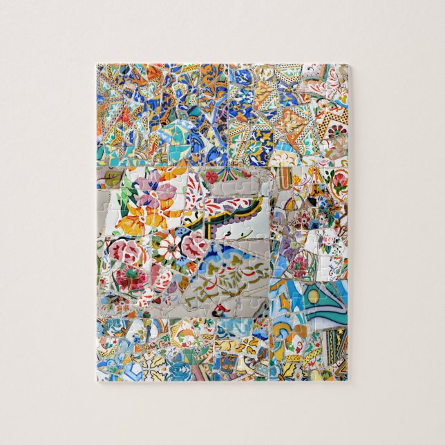 Memories. Park Güell. Great Mosaic. Part 1. Jigsaw Puzzle (Vertical)