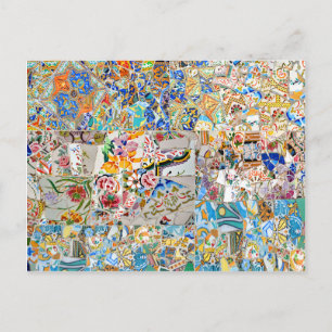 Memories. Park Güell. Great Mosaic. Part 1. Postcard
