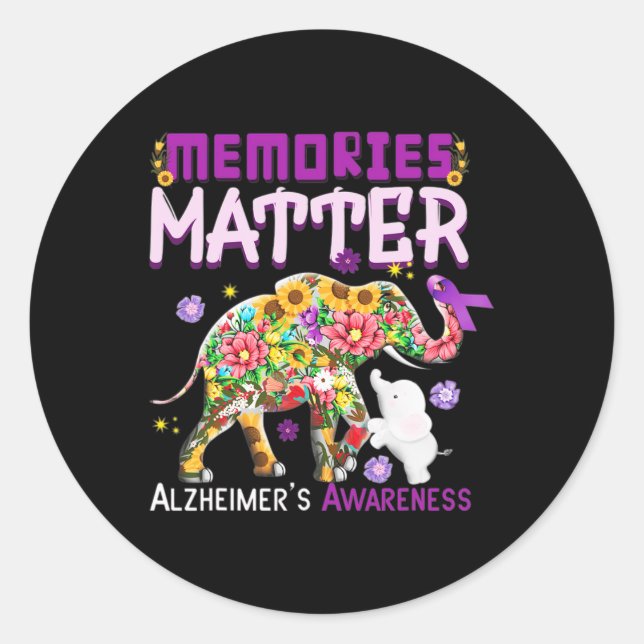 Memories Problem Heimer Heimer's Awareness  Classic Round Sticker (Front)