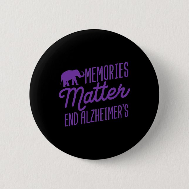 Memories Problem Purple Elephant  2 Inch Round Button (Front)