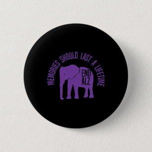 Memories Problem Purple Elephant And Text Heimerhe 2 Inch Round Button