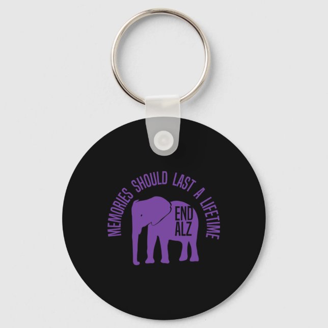 Memories Problem Purple Elephant And Text Heimerhe Keychain (Front)