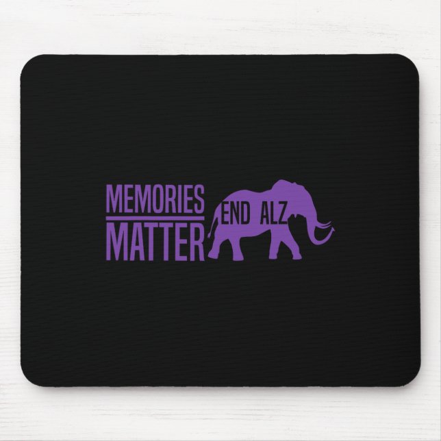 Memories Problem Purple Elephant And Text Heimerhe Mouse Pad (Front)