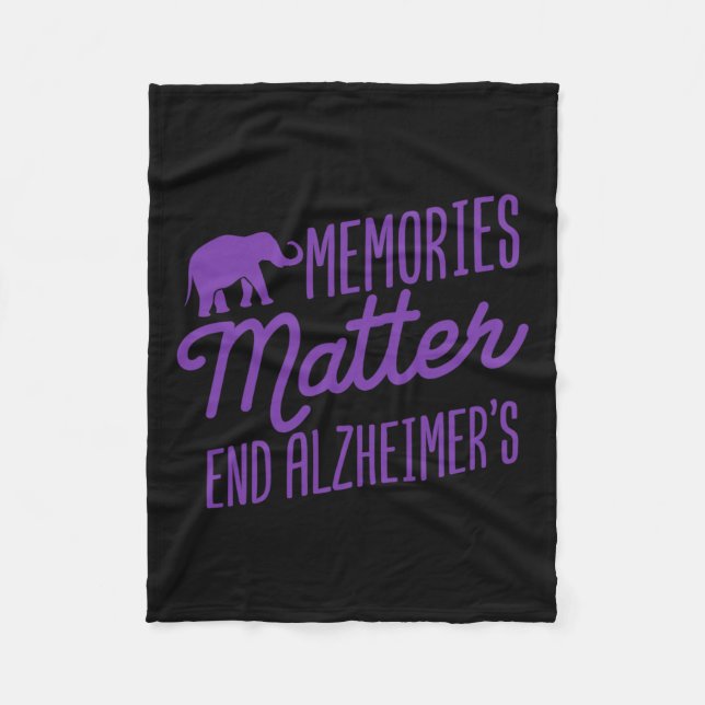 Memories Problem Purple Elephant  Fleece Blanket (Front)