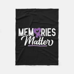 Memories Problem Purple Ribbon Dementia Warrior Fleece Blanket