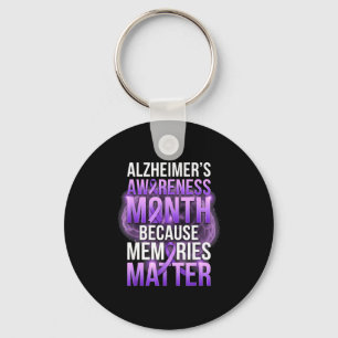 Memories purple ribbon alzheimer’s awareness month keychain