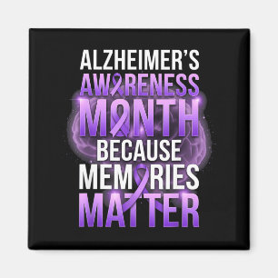 Memories purple ribbon alzheimer’s awareness month magnet