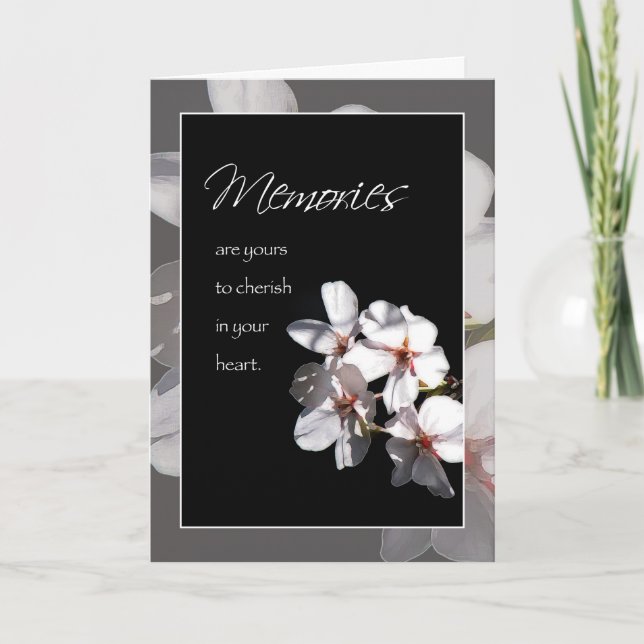 Memories to Cherish Apple Blossom Sympathy Card (Front)