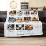 Memories With You | 11 Photo Collage Keepsake  Fleece Blanket<br><div class="desc">Create a sweet keepsake of your relationship - wedding, engagement, anniversary, honeymoon or special moment/holiday (Birthday, Valentine's, Christmas etc.) with this custom photo collage blanket. Eleven of your favourite photos arranged in a modern grid layout with a cute quote and your choice of personalization. Add captions below each photo if...</div>