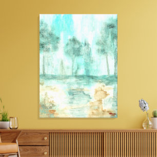 Memory,Abstract Landscape Trees Art Painting Canvas Print