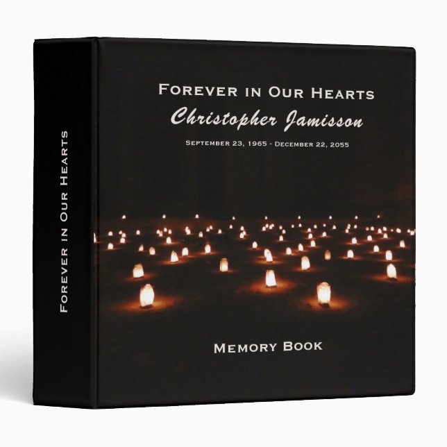 Memory Book Field of Candles Forever in our Hearts Binder (Front/Spine)