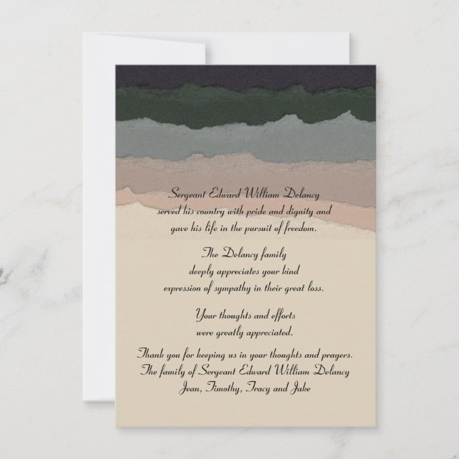 Memory Eternal - Bereavement Thank You Notecard (Front)