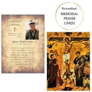 Memory Eternal Rustic Orthodox Funeral Prayer      Place Card