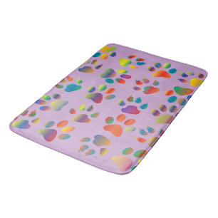 Memory Foam Luxuriously Soft, Paw Prints  Bath Mat