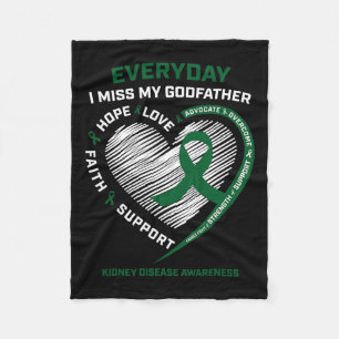 Memory Gifts Women Godfather Kidney Disease Awaren Fleece Blanket