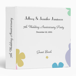 Memory/Guest Book, 5th Wedding Anniversary Party Binder