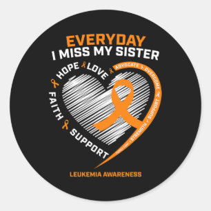 Memory In Remembrance Of My Sister Leukaemia Aware Classic Round Sticker