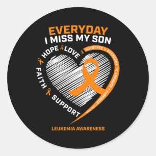Memory In Remembrance Of My Son Leukaemia Awarenes Classic Round Sticker