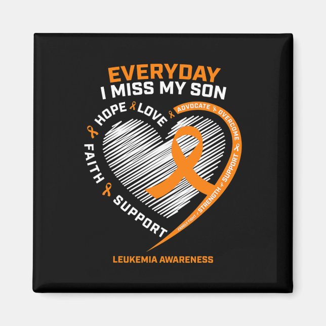 Memory In Remembrance Of My Son Leukaemia Awarenes Magnet (Front)
