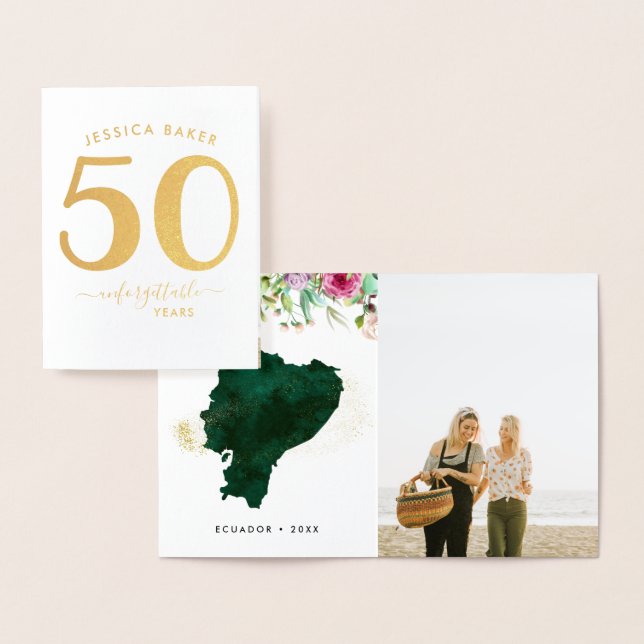 Memory Keepsake Commemorative Card | 50th Birthday (Display)
