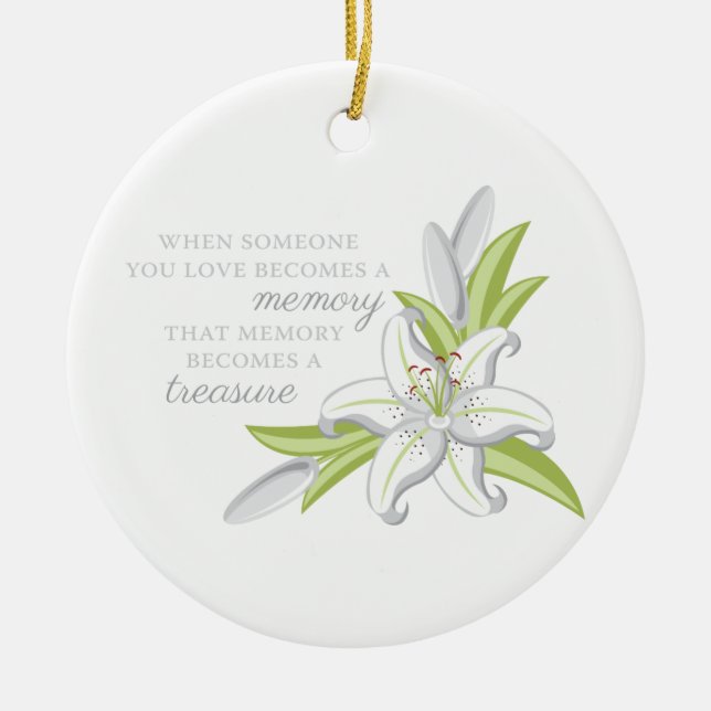 Memory Lily Ceramic Ornament (Front)