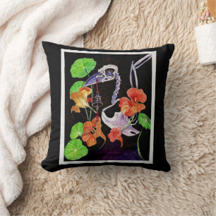 Memory Maps Autumn Vibes Raven skeleton Poster Tot Throw Pillow