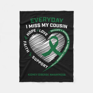 Memory Miss My Cousin Kidney Disease Awareness Gif Fleece Blanket