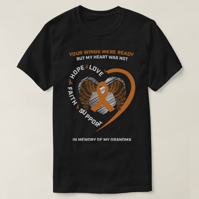 Memory Of My Grandma Leukaemia Awareness T-Shirt (Design Front)