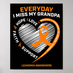 Memory Of My Grandpa Remembrance Leukaemia Awarene Poster