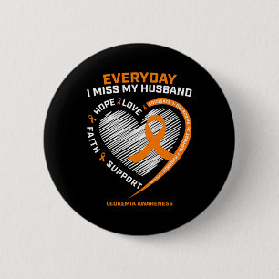 Memory Of My Husband Remembrance Leukaemia Awarene 2 Inch Round Button
