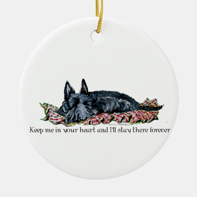 Memory of Scottish Terrier Ceramic Ornament (Front)