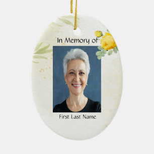  Memory Photo Yellow Roses Garden Flowers Ceramic Ornament