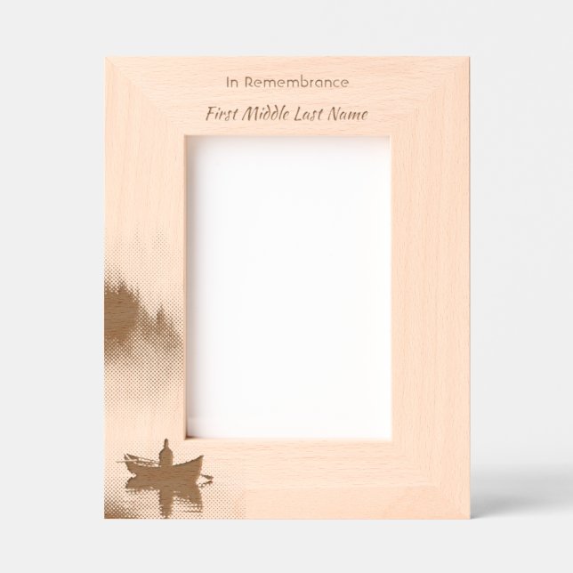 Memory Remembrance Keepsake Wilderness Lake Canoe Etched Frames (Front)