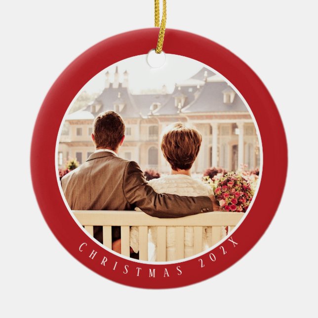 Memory Year Highlights Photo Ceramic Ornament (Front)