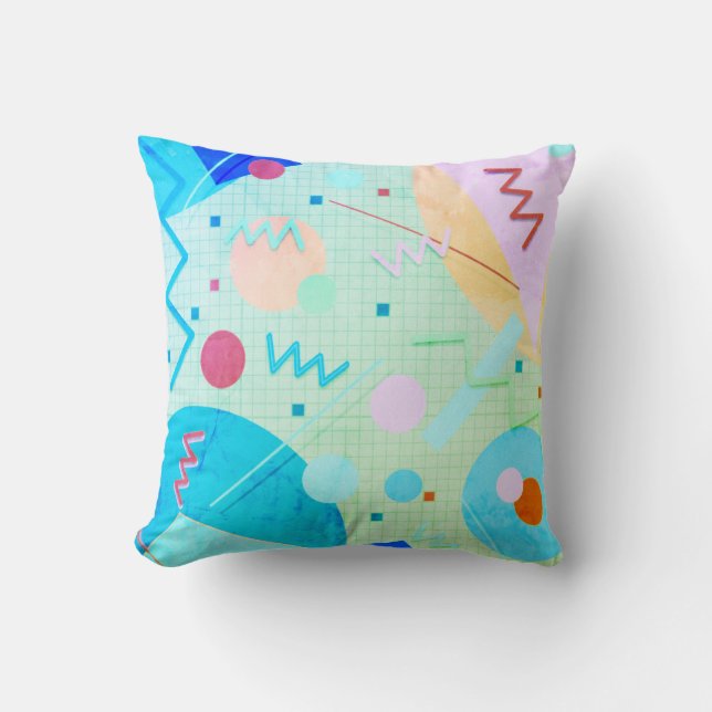 Memphis #82 Greenleaf Throw Pillow (Front)