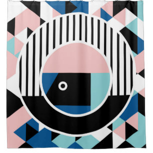 Memphis abstract poster design. Face geometric mak