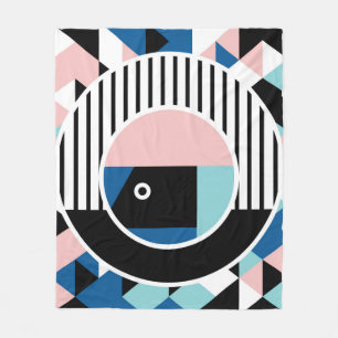 Memphis abstract poster design. Face geometric mak Fleece Blanket