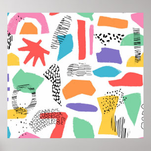 Memphis Art: Grunge Surface Design Poster