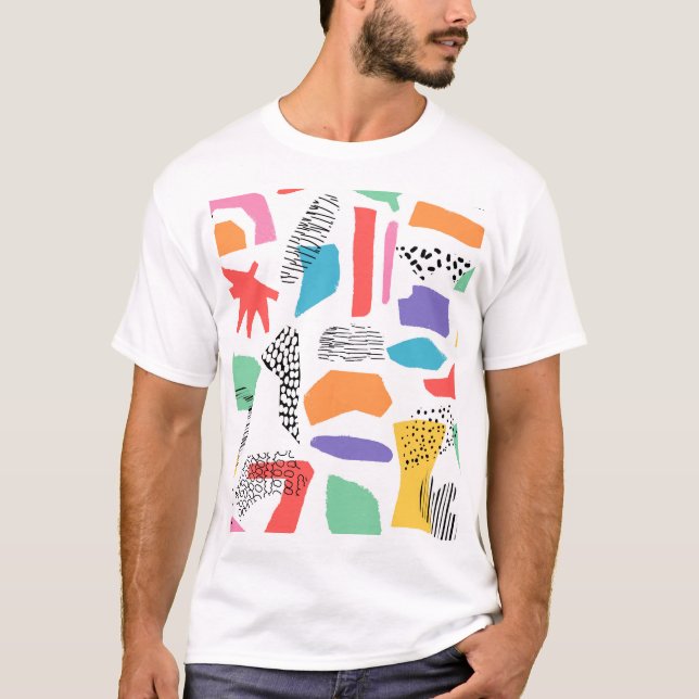 Memphis Art: Grunge Surface Design T-Shirt (Front)