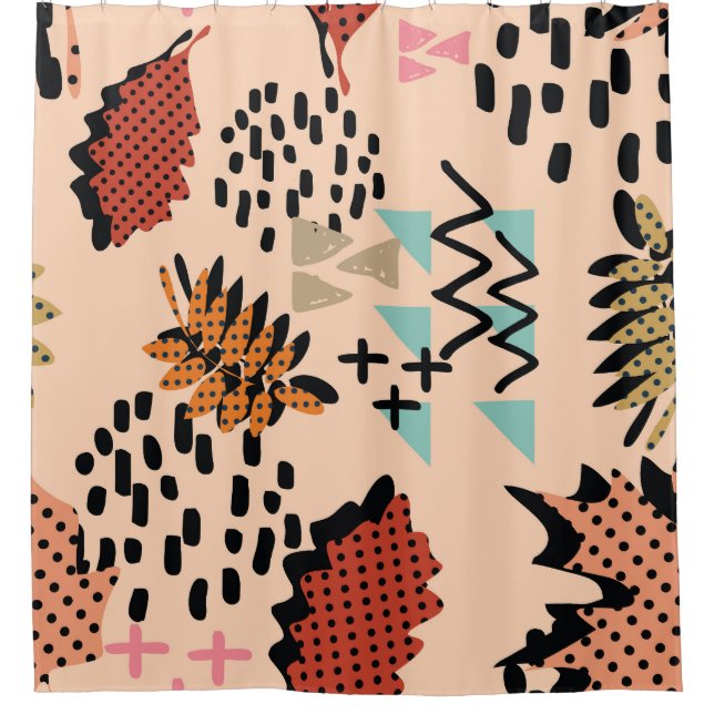 Memphis Autumn: Geometric Leaves Pattern (Front)