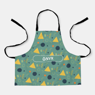 Memphis Blue Yellow Minimal Pattern Apron