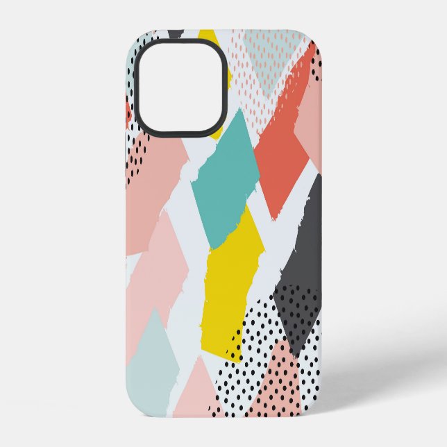 Memphis brush strokes: vintage pattern. iPhone case (Back)