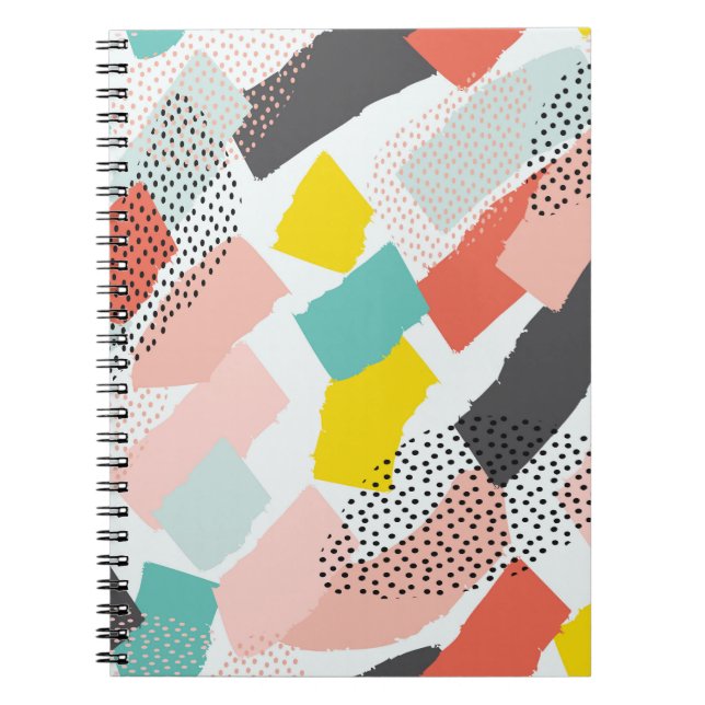 Memphis brush strokes: vintage pattern. notebook (Front)