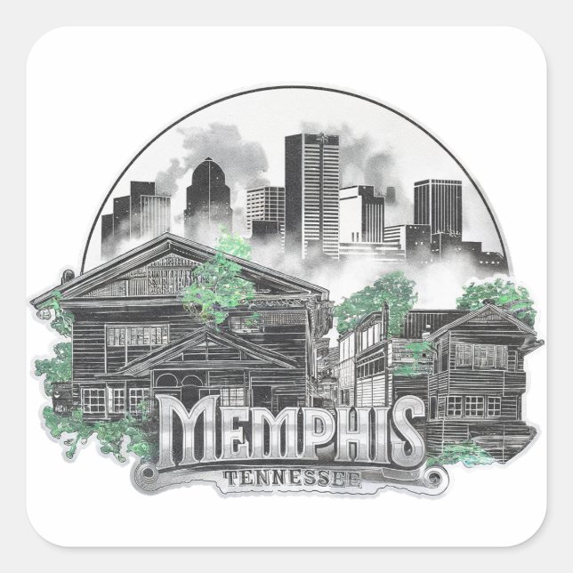 Memphis City Tennessee USA Square Sticker (Front)