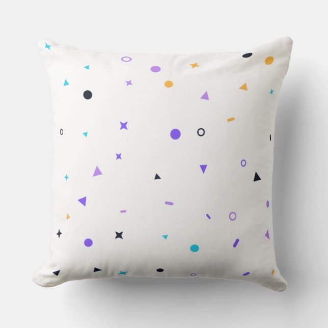 Memphis Confetti Seamless Pattern Throw Pillow (Front)