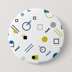 Memphis, cool, trendy, modern geometric art 3 inch round button