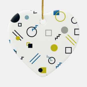 Memphis, cool, trendy, modern geometric art ceramic ornament