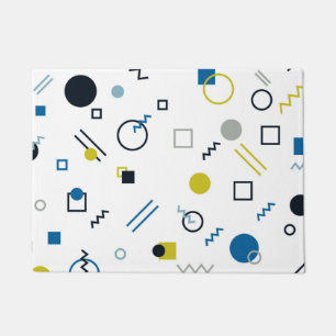Memphis, cool, trendy, modern geometric art doormat