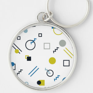 Memphis, cool, trendy, modern geometric art keychain
